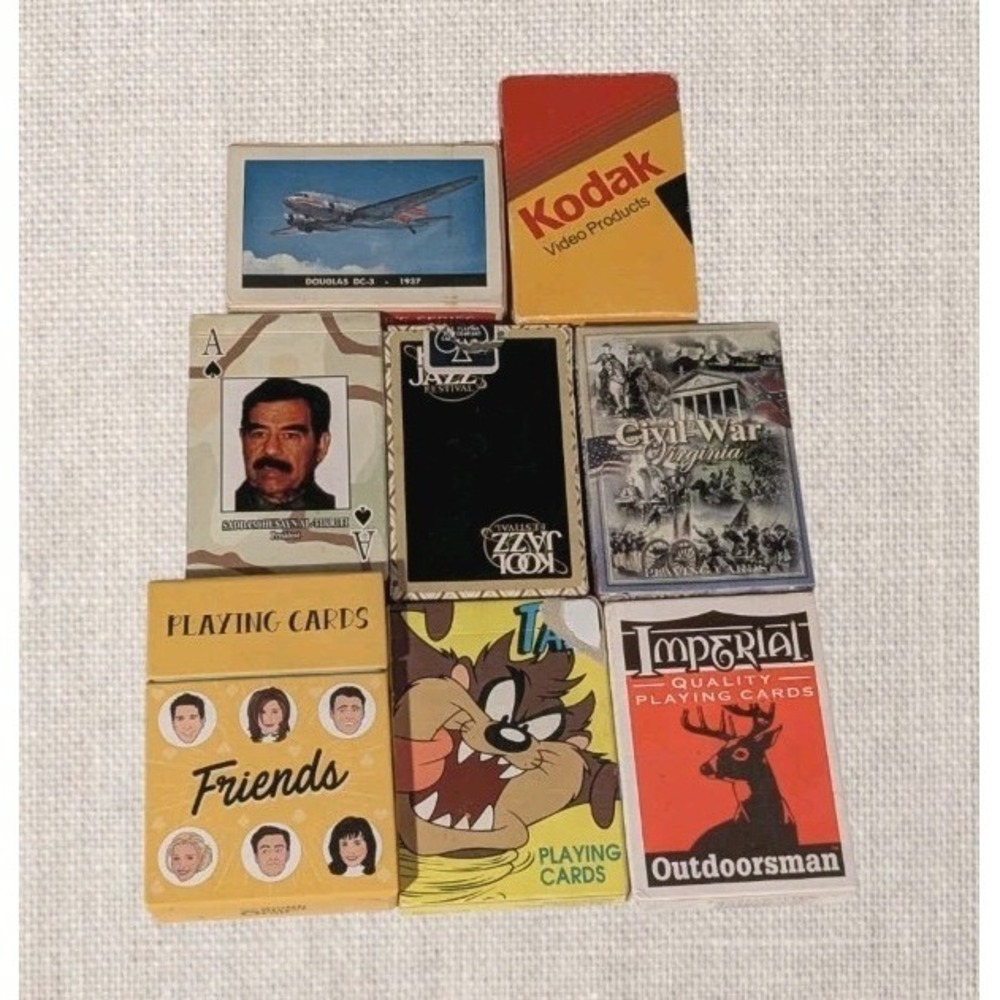 Novelty Playing Cards Deck Friends TV Show TWA Airline Kool Jazz Vtg Set Of 8